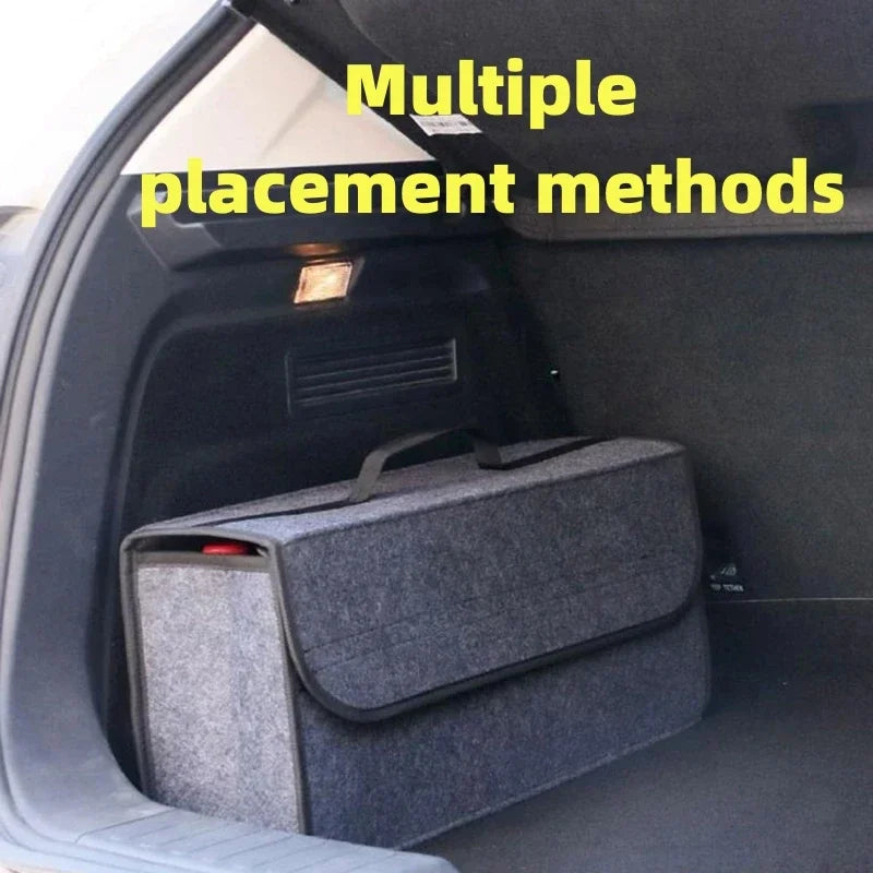 Foldable Felt Car Trunk Organizer Bag with Compartments