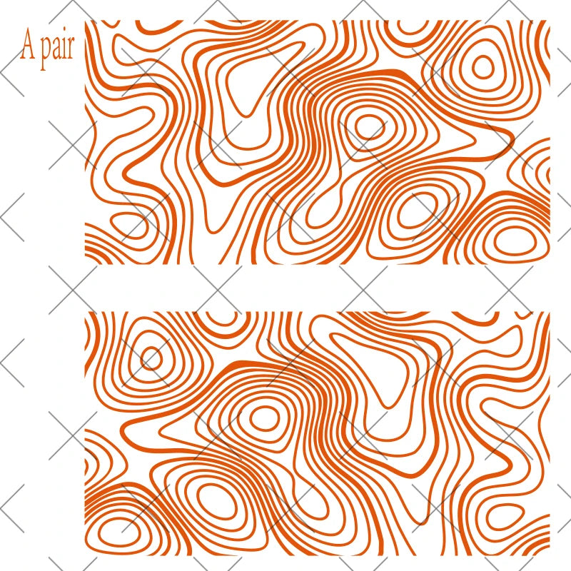 Topographic Map Reflective Car Window Sticker Pair, 85x45 cm