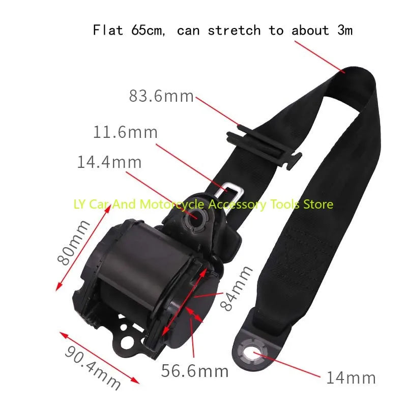 1Pc Car Driver'S Seat Safety Belt, Three-Point Automatic Telescopic Roll, Bus And Truck, Three-Point Protective Belt, Safety Bel