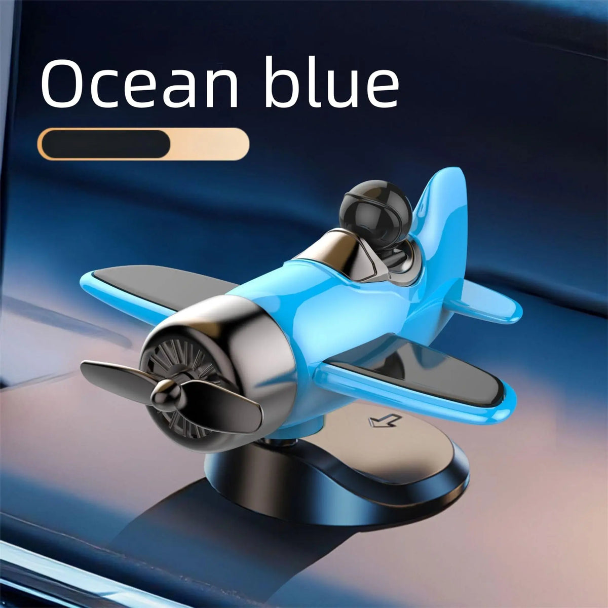 Solar Spinning Airplane Ornament for Car Center Console