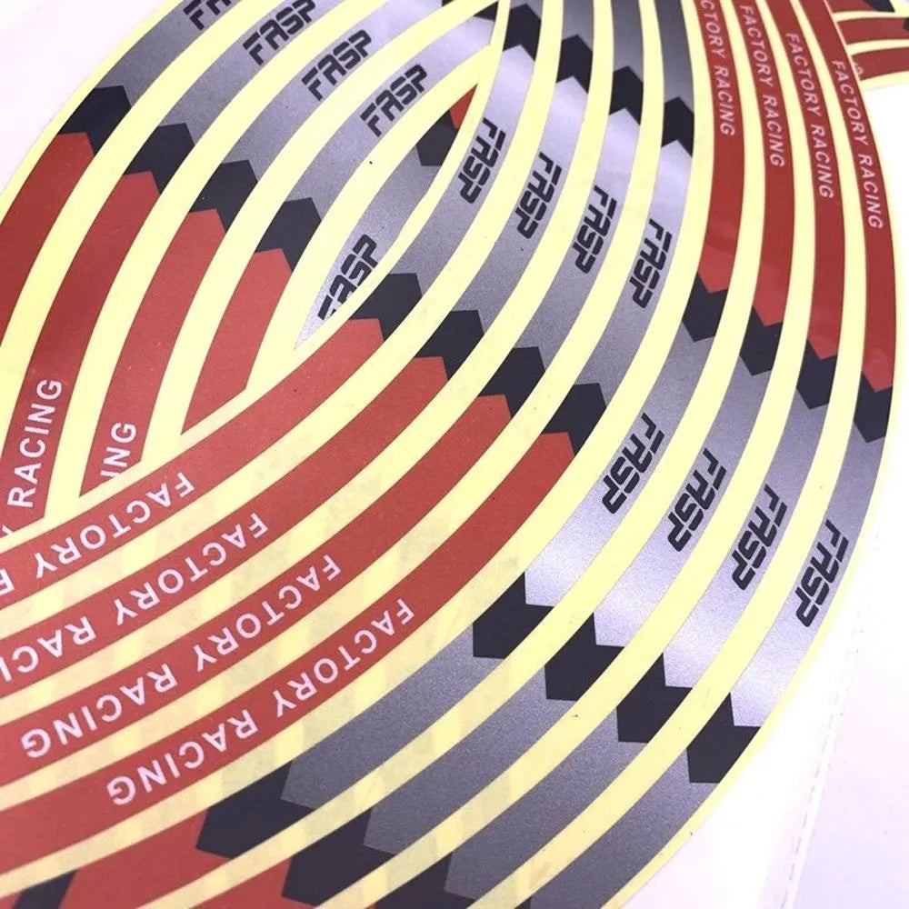 Reflective Wheel Rim Stripe Stickers for 17-18 Inch Motorcycle Wheels