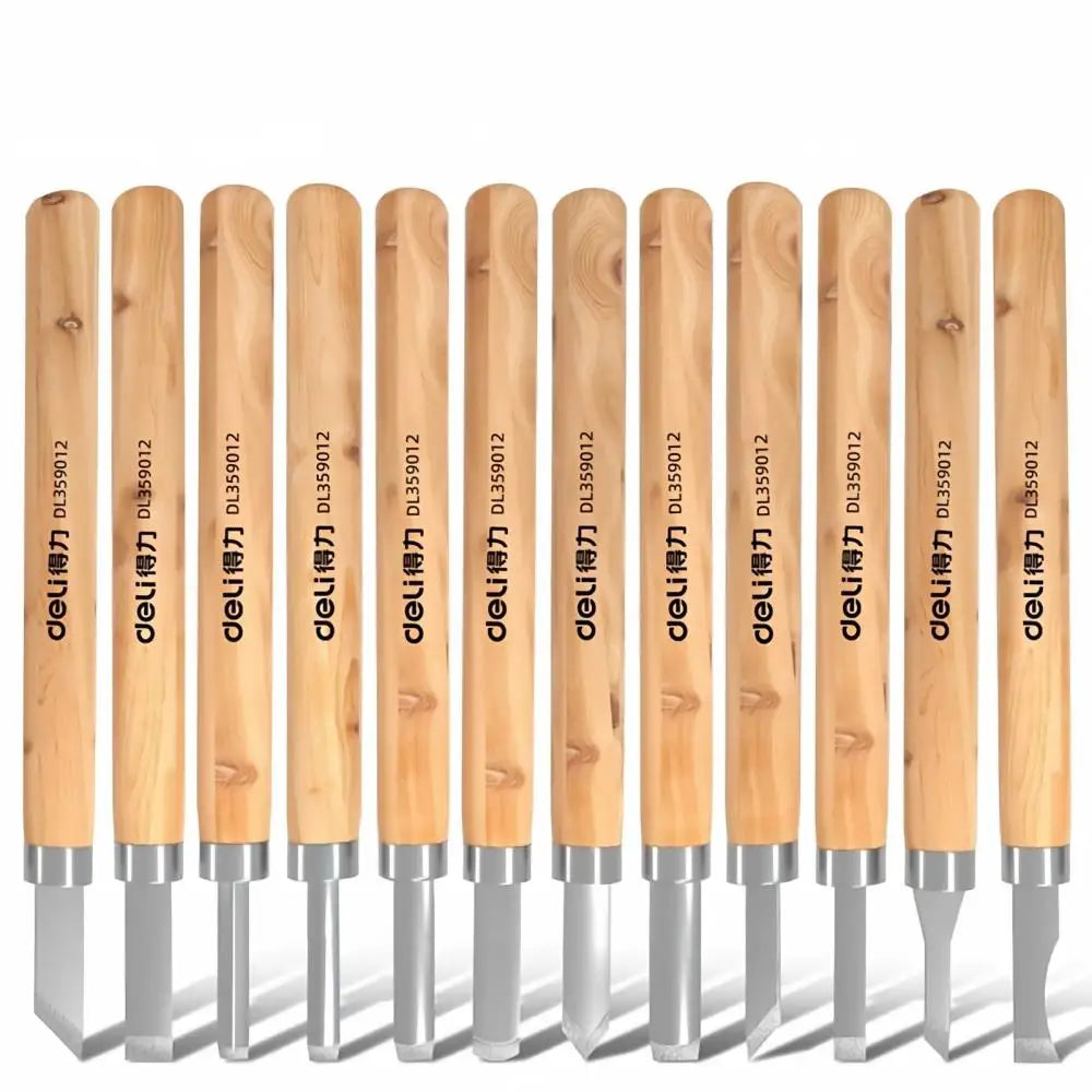 Wood Carving Chisels Set Basic Cutting Detailed Woodworking DIY Hand Tools Gouges Knife Kit for Craftsmanship