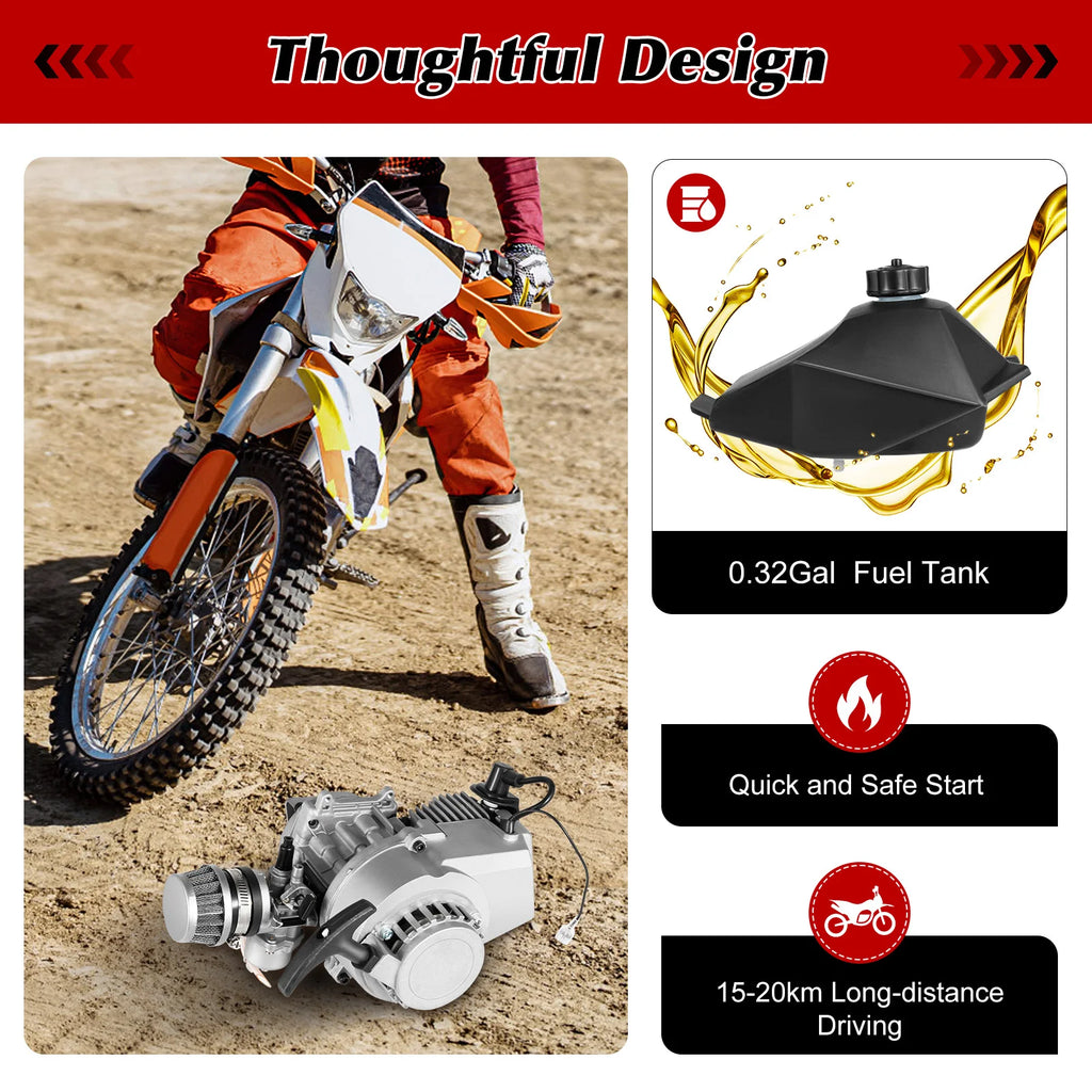 49cc 2-Stroke Racing Engine Kit for Mini Dirt Bikes and Pocket Bikes