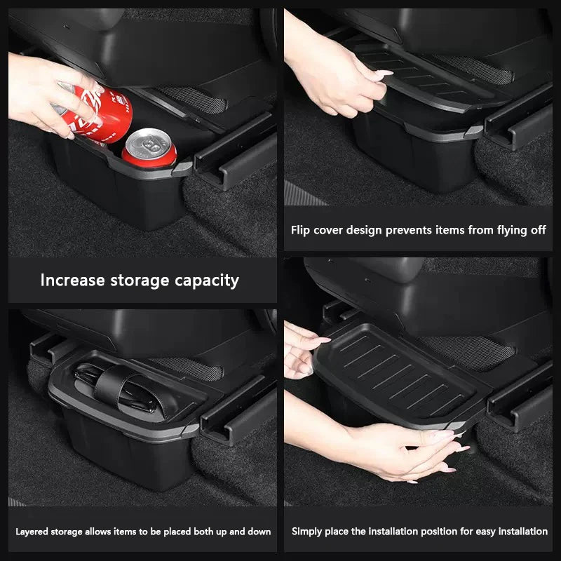 Rear Center Console Storage Box with Lid for Tesla Model Y L (2025-2026)