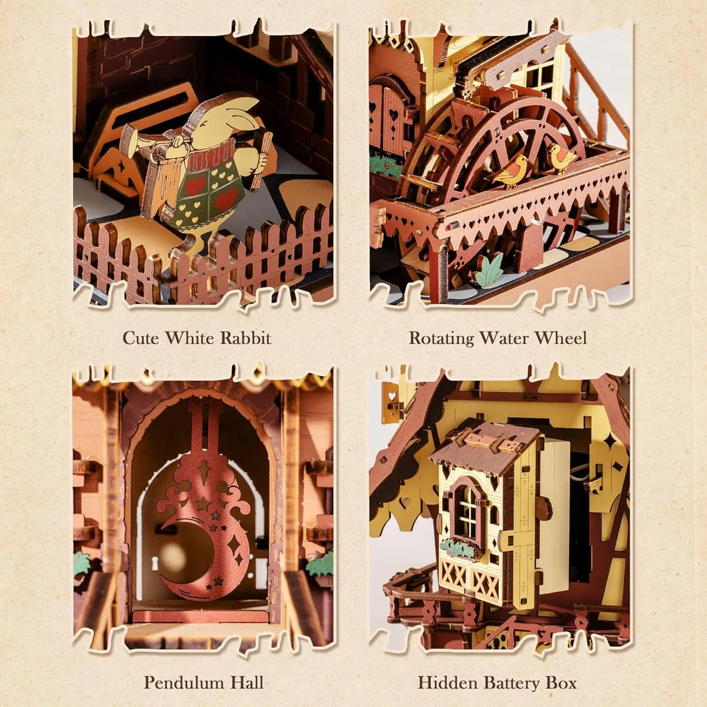 Rokr 3D Wooden Cuckoo Clock Puzzle Kit with Working Bird - view 5