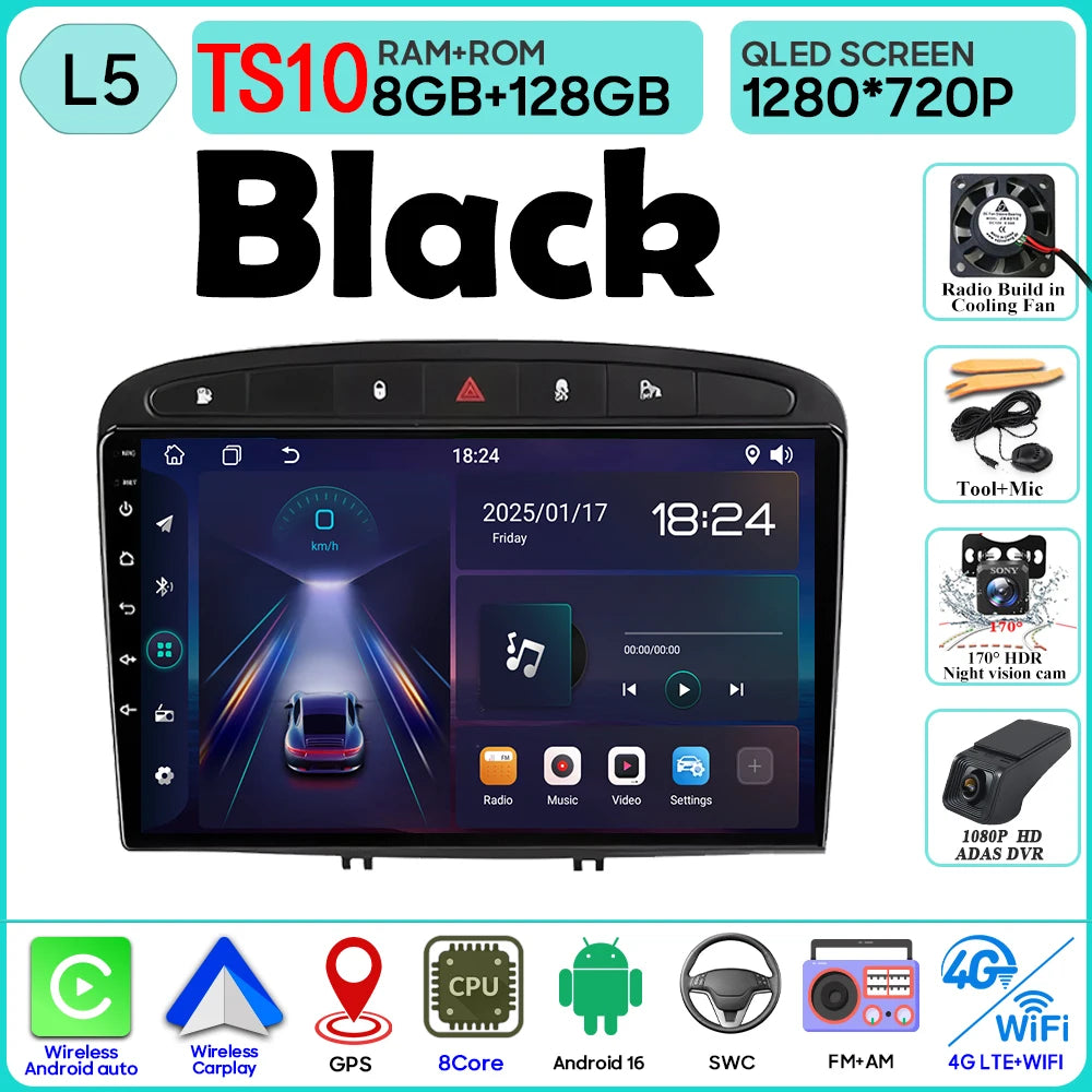 9" Android Car Radio for Peugeot 408/308 with Wireless CarPlay - image 7