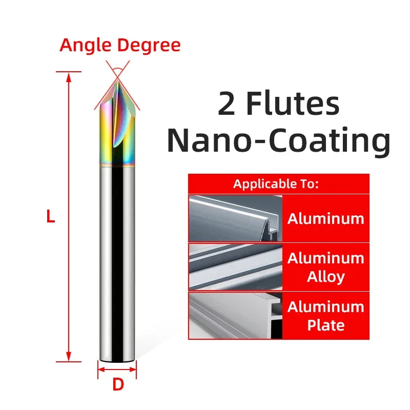 Carbide Chamfer Milling Cutter 60 90 120 Degree V-Shaped Router Bit - image 23