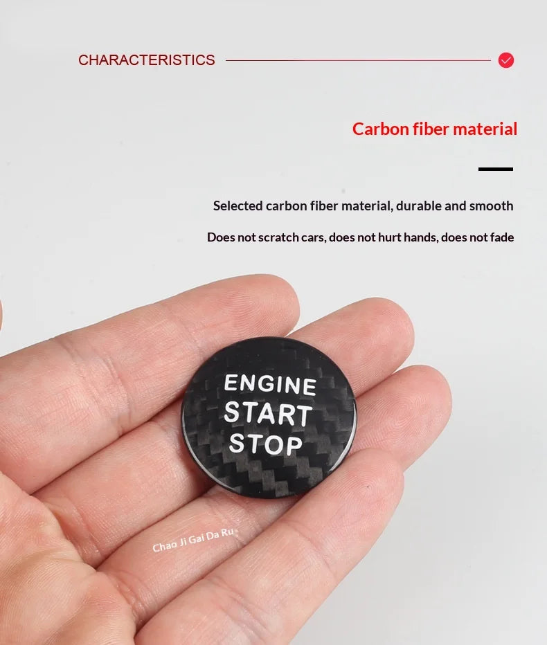 Carbon Fibre Start Stop Button Sticker for Toyota RAV4 and Corolla - view 12