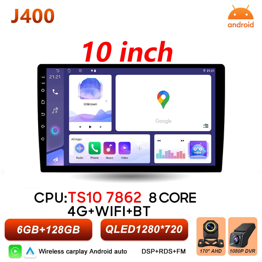 9/10 Inch Double DIN Car Stereo with Wireless CarPlay & Android Auto - image 21