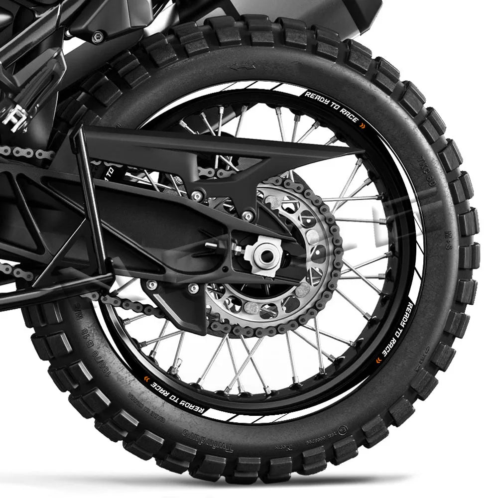 Reflective Motorcycle Rim Decal Stripe, 17-21 Inch Wheels