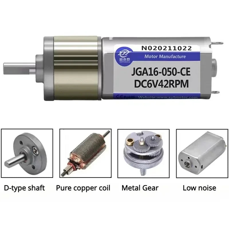 JGA16-050 6V 12V Reversible High Torque DC Gear Motor for DIY - image 4