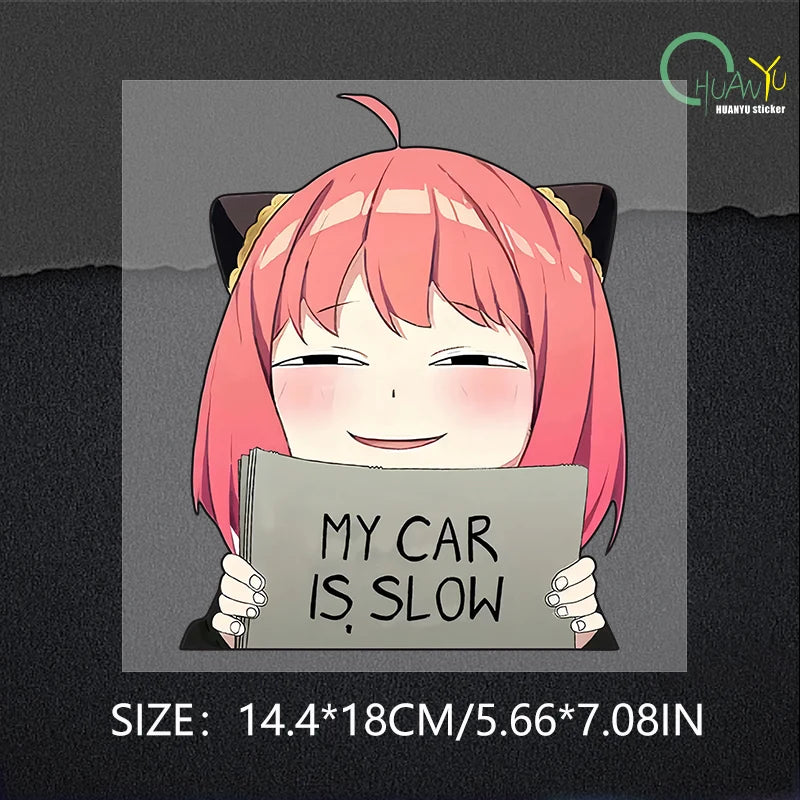 Cartoon-Style Reflective Car Sticker for Doors and Interior Panels