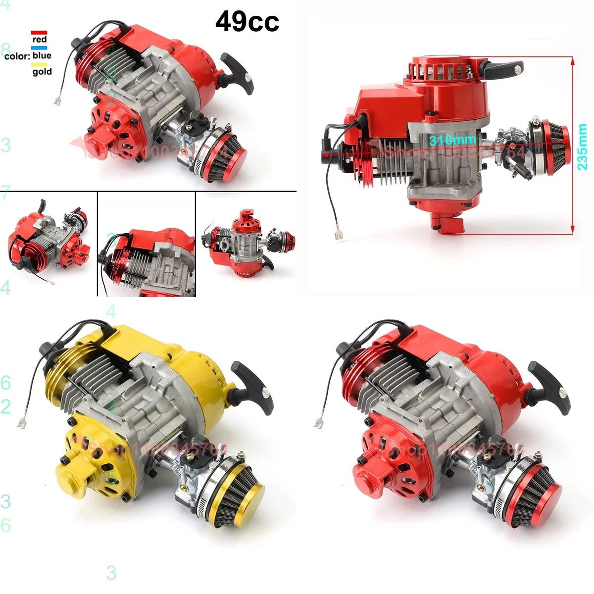 49cc Aluminum Pull Start Engine with Air Filter for Mini Bikes and ATVs - view 7