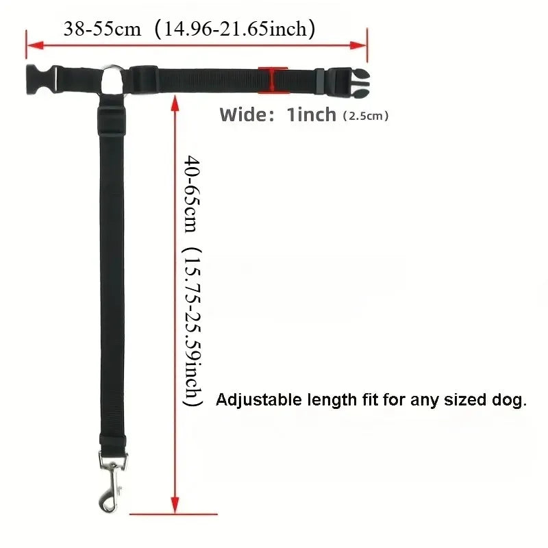 Solid Color Pet Car Seat Belt Nylon Lead Leash Backseat Safety Belt Adjustable Dogs Harness Collar Pet Accessories