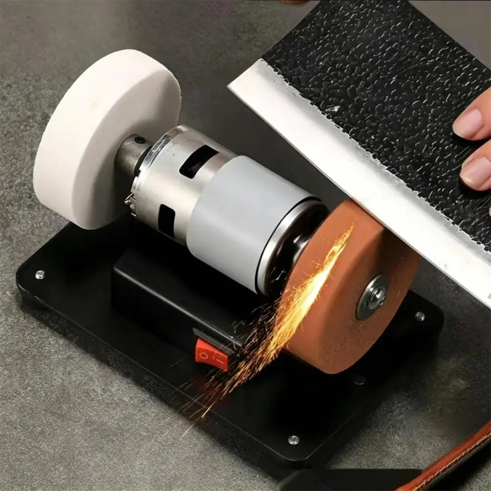Electric Small Sander with 2 Wheels Electric Bench Grinder Sanding Machine Adjustable Speed for Metal/Jewelry/Knives/Wood