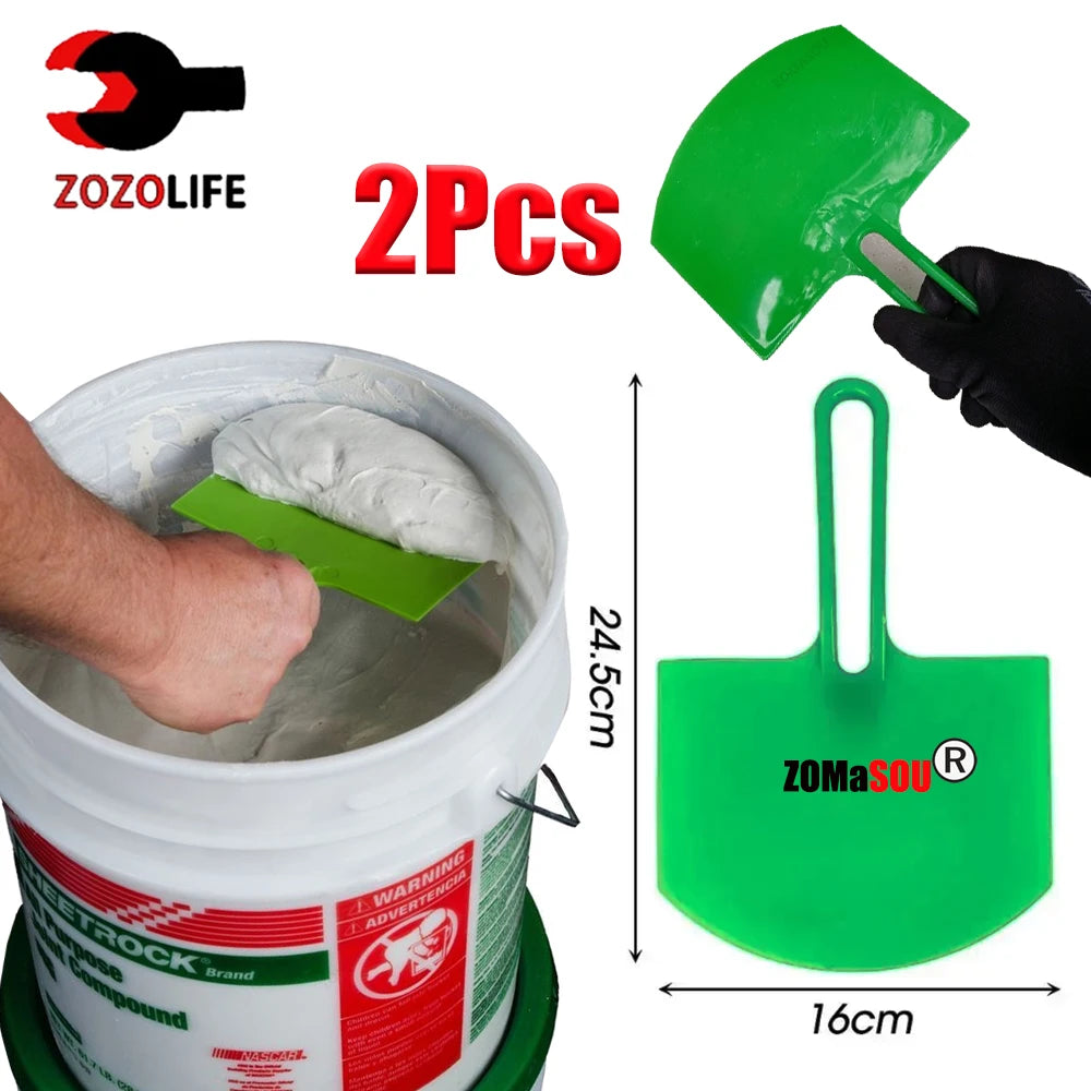 Curved bucket scoop scraper, putty knife for drywall, spackle and plaster