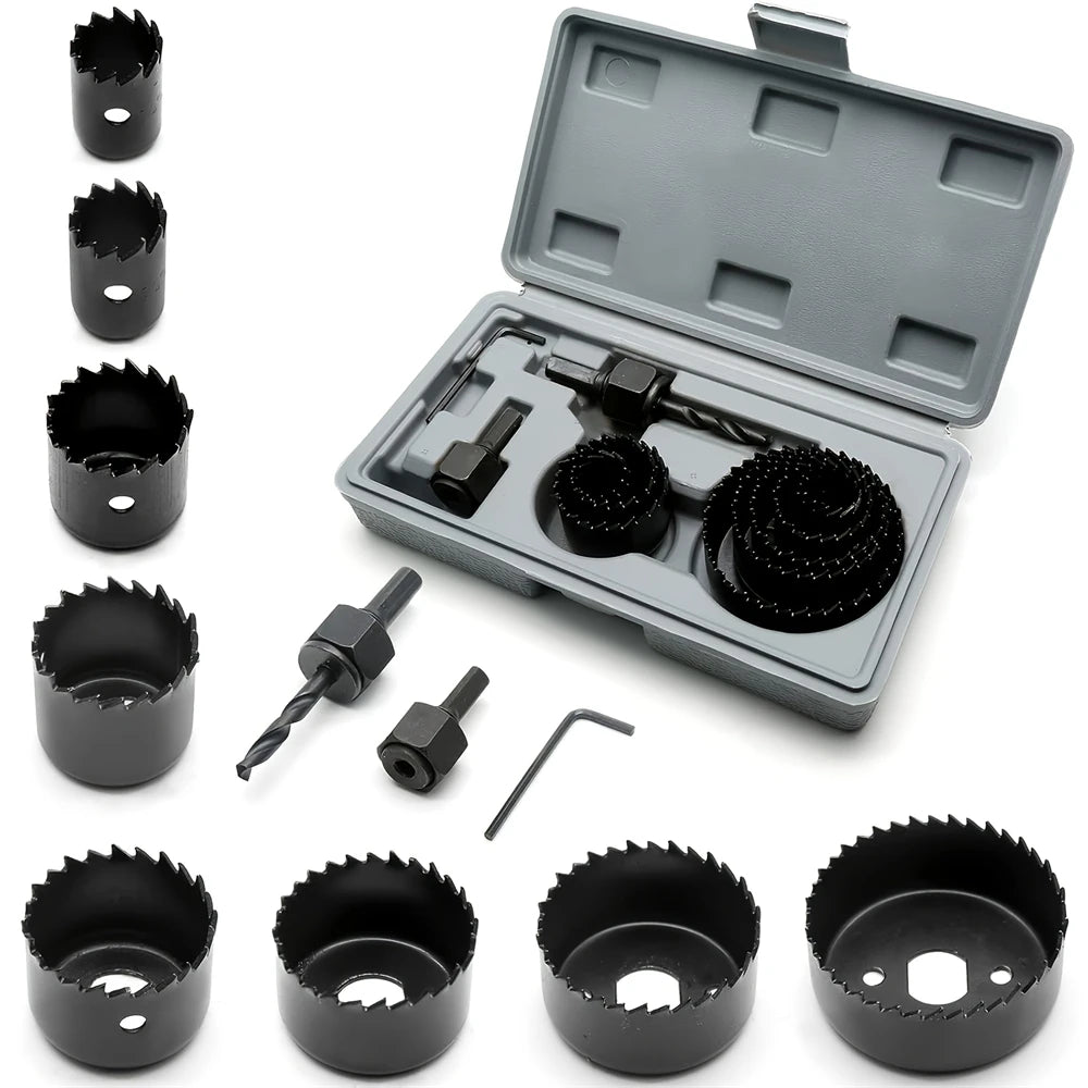 11-Piece Woodworking Hole Saw Kit 19–64mm (3/4" to 2-1/2")