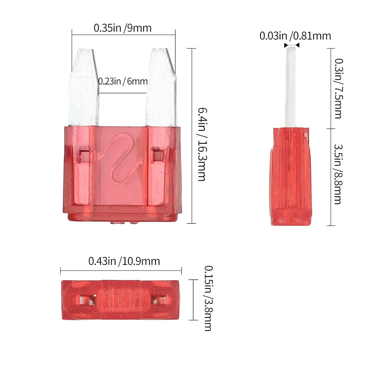 100 Pcs Mini fuses Kit Blade Fuse Assortment Kit  with Puller Tool for Car, Marine, Truck, RV Fuse Replacement