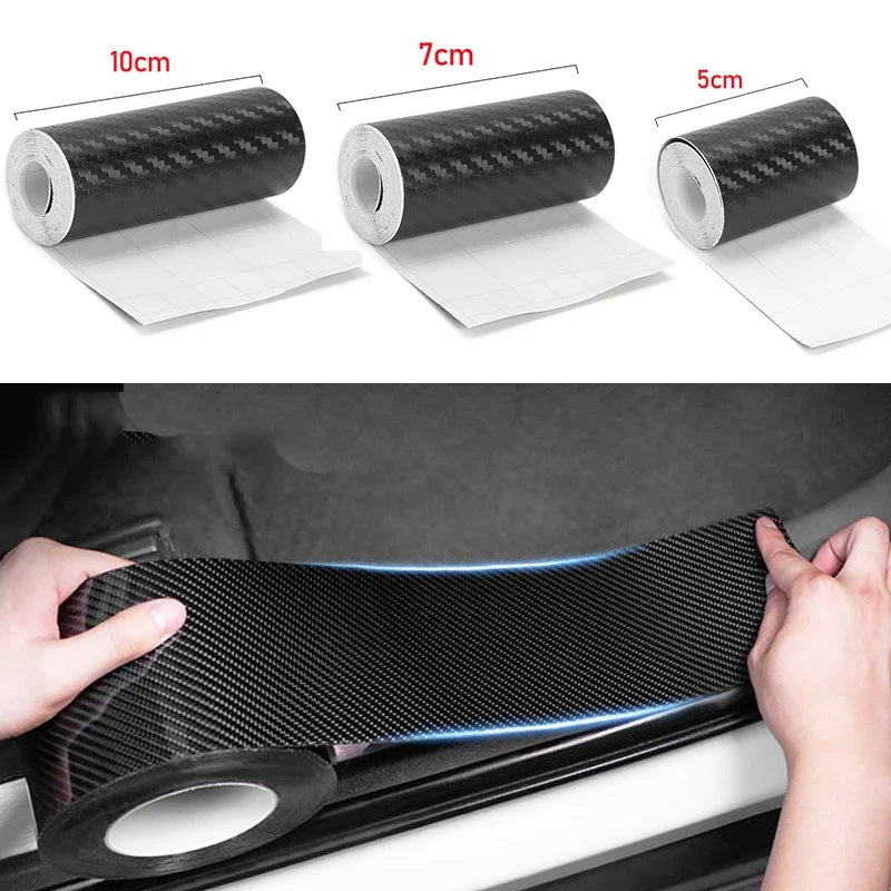 Car Stickers 3D Carbon Fiber Door Sill Protector Tape - image 2