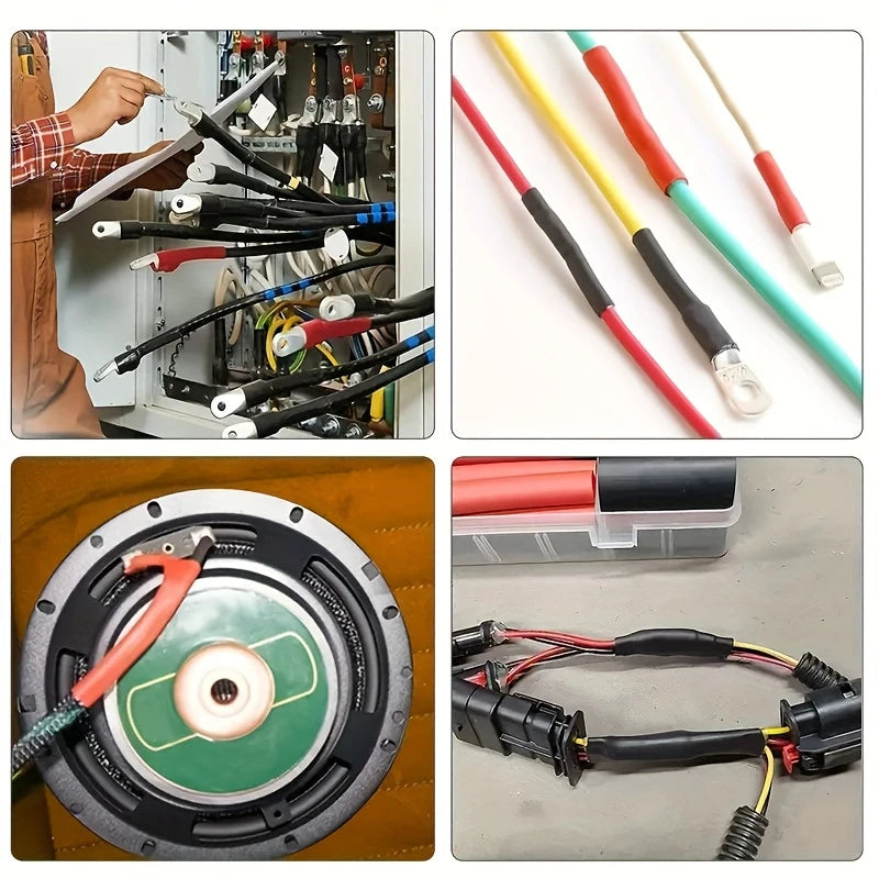 Heat Shrink Tubing Kit Black Heat Shrink Wrap Cable Sleeve Insulation Waterproof Electrical Wire Cable Tubing Assortment Set