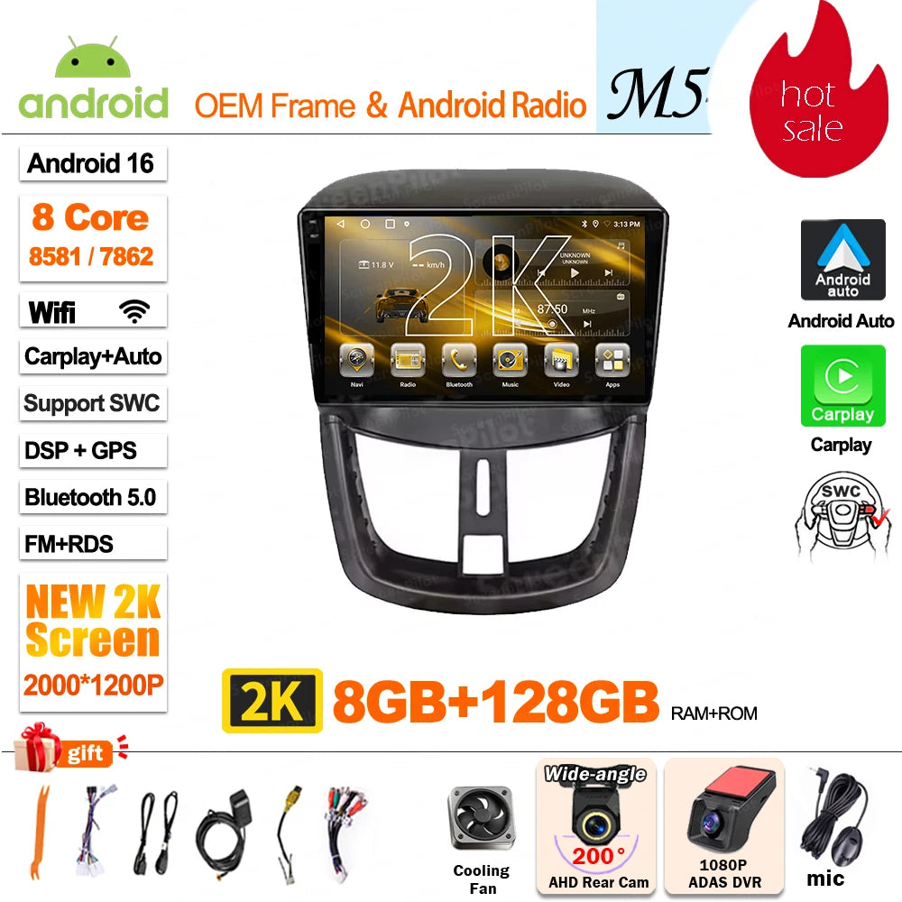 Peugeot 207 2006-2015 Android Car Radio 9" Touchscreen GPS - image 18