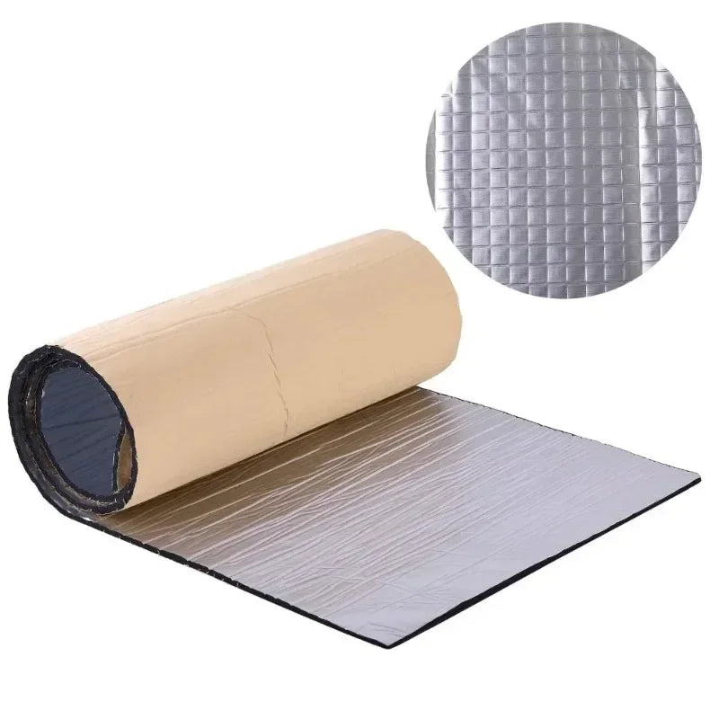 Car noise deadening mat, closed cell foam hood and panel insulation sheet