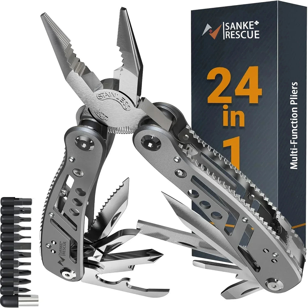 Multitool 24-in-1 Multitools Pliers with Professional Multi-tool for Survival Camping and Hunting Gifts for Men Dad Hus Band