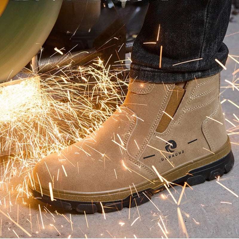 Steel Toe Cap Working Boots Anti-Puncture Work Shoe for ManIndestructible Work Shoes Outdoor Work Shoes Safety Boots for Men