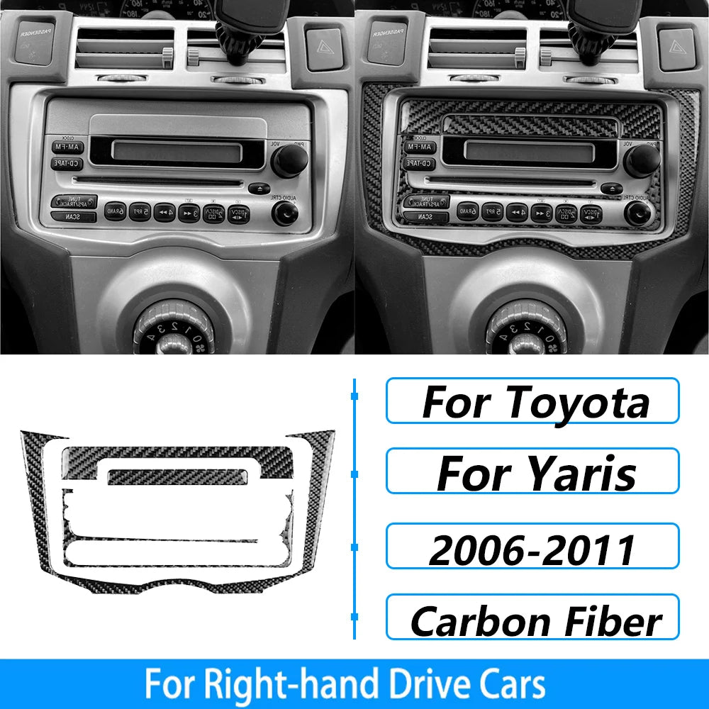 Carbon Fiber Gear Shift Panel Cover Trim for Toyota Yaris 2006-2011 - image 9