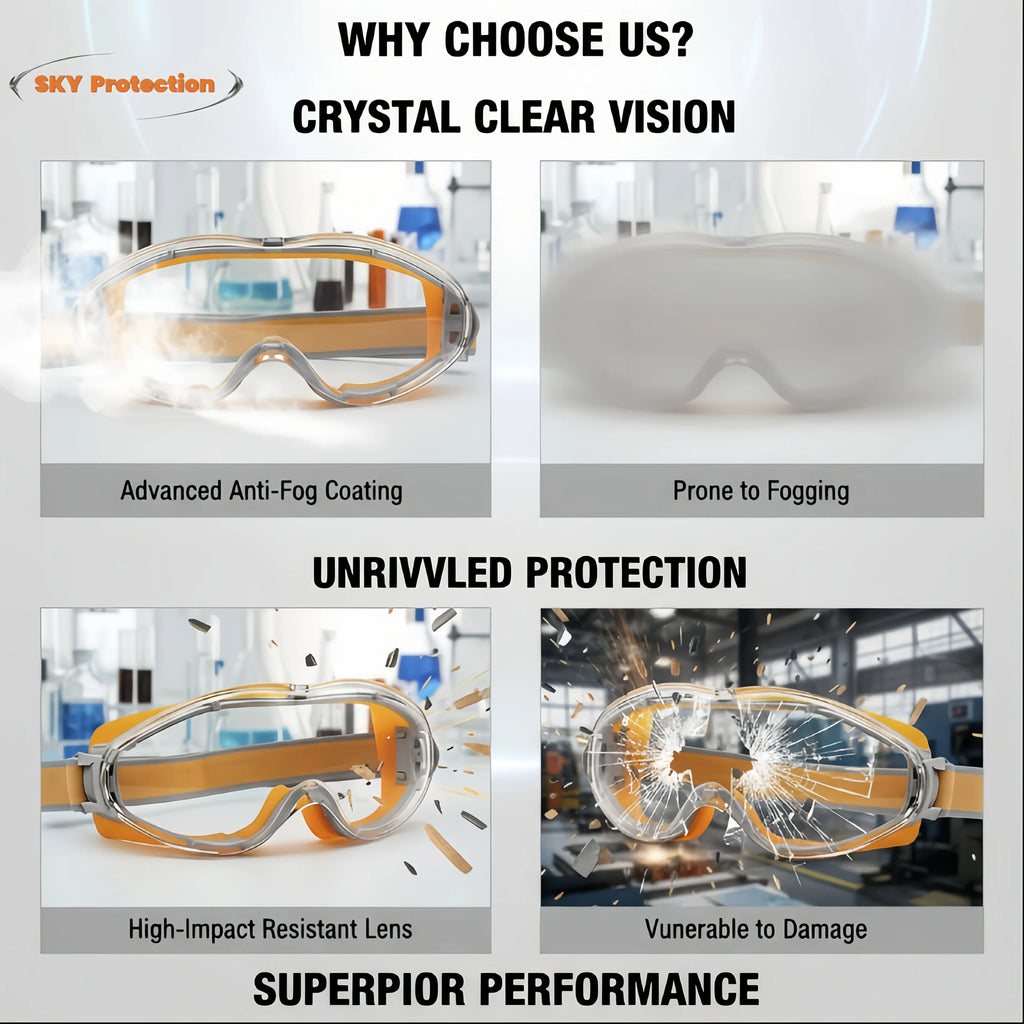Splash-Proof Dust-Proof Safety Goggles for Work & Lab