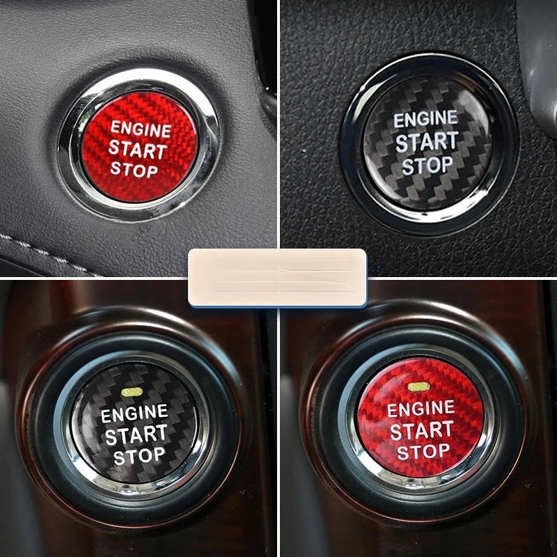 Carbon Fibre Start Stop Button Sticker for Toyota RAV4 and Corolla
