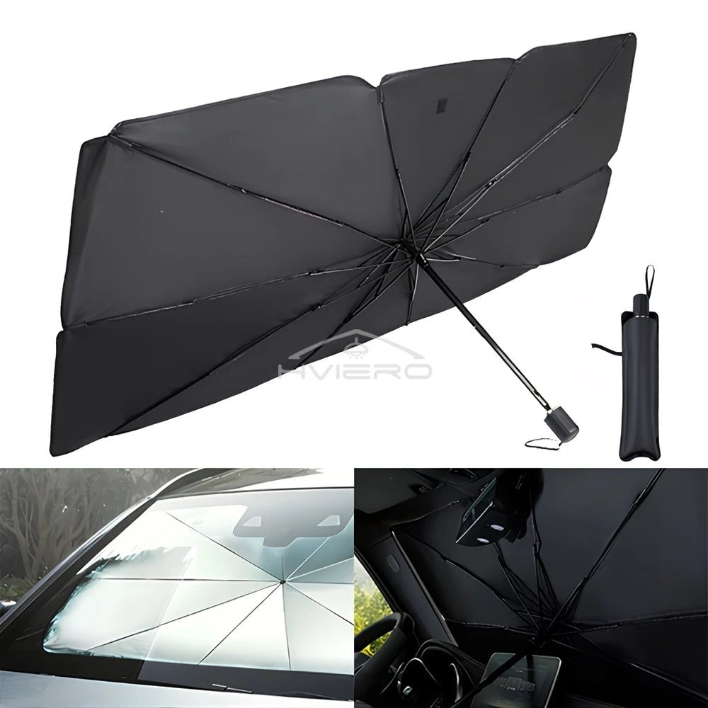 Foldable Car Windshield Sunshade - UV Protection & Easy Storage - image 2