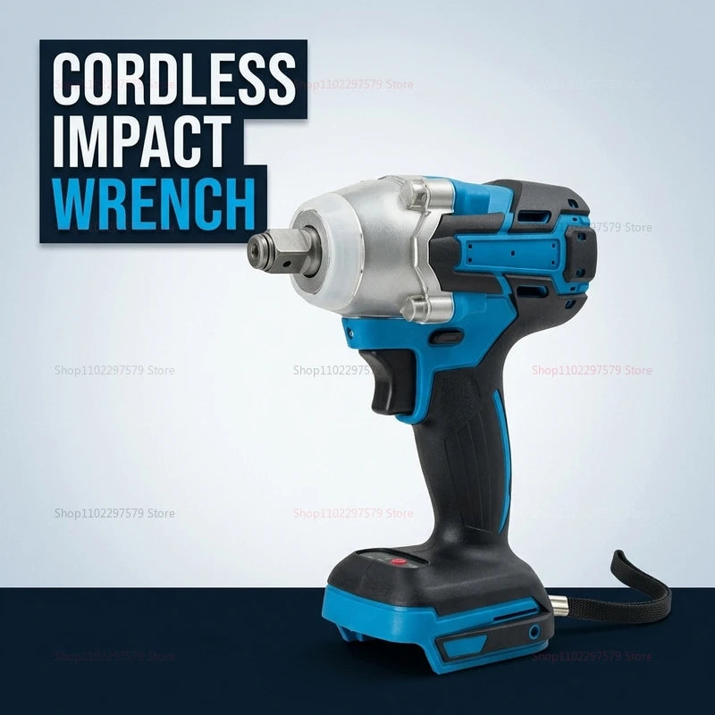 Cordless Electric Impact Wrench High Torque Hand Tool for Automotive Construction Repair DIY Home Use No Battery Included