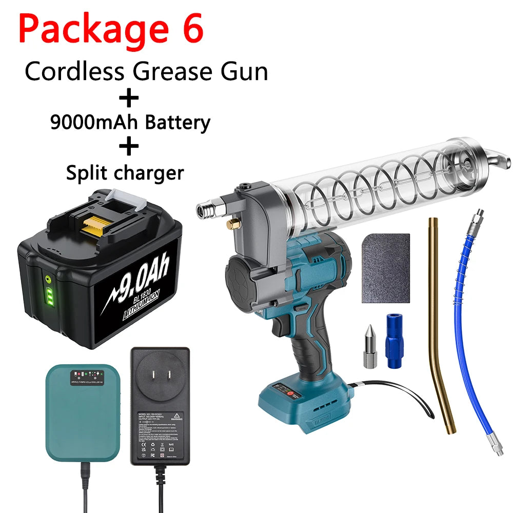 Nananuu Brushless Electric Grease Gun Wireless Fully Automatic High-Pressure Excavator Specific Grease Gun For Makita 18VBattery