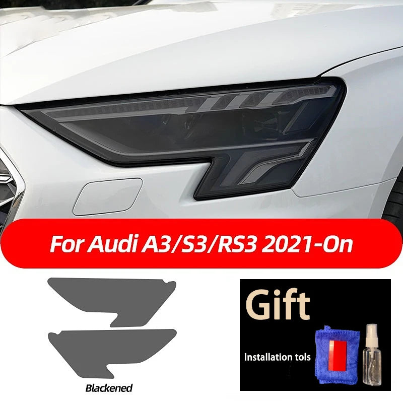 Self-Healing Smoked Black TPU Headlight Protection Film for Audi - image 17