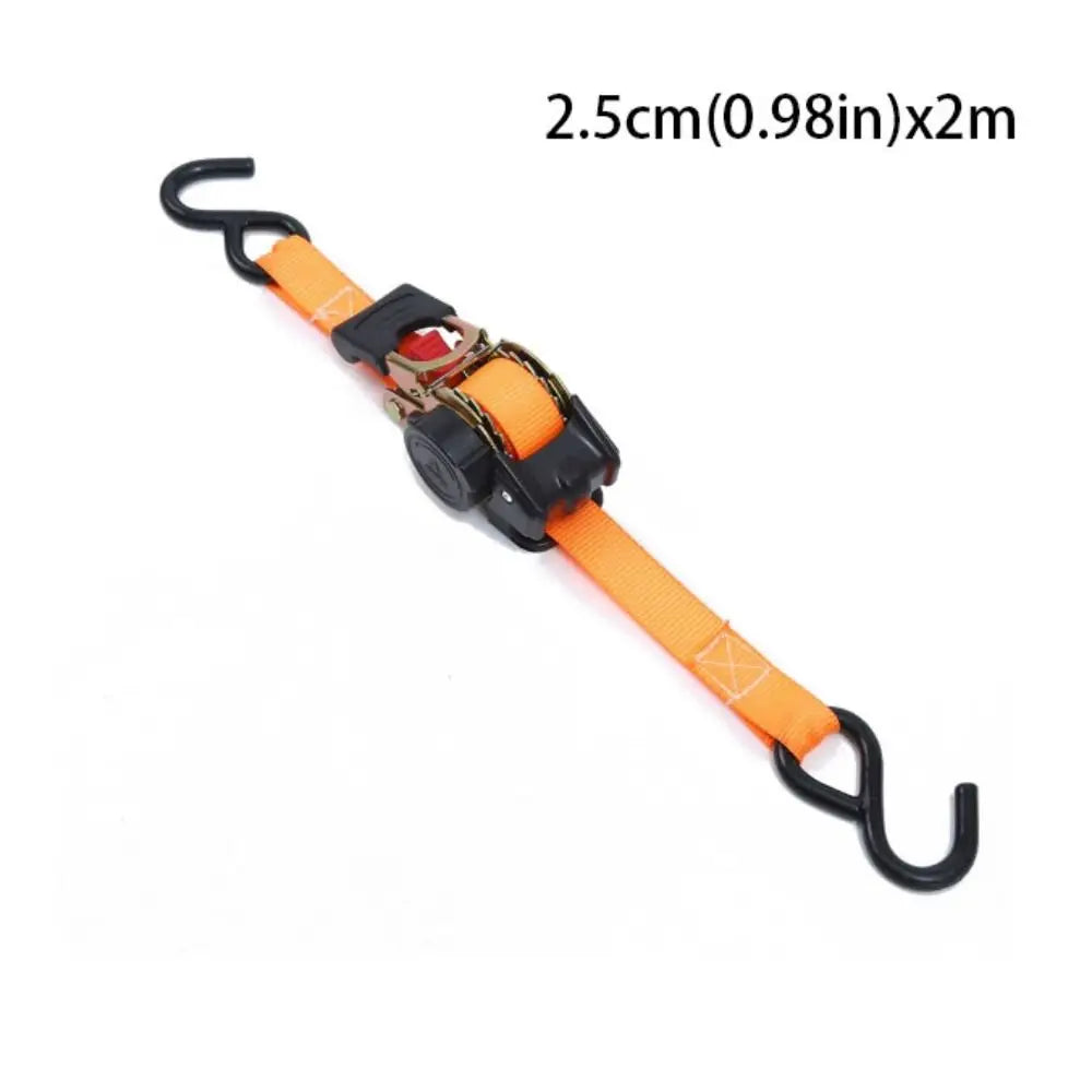 Automatic Retractable Ratchet Tie Down Straps with Double Hooks Heavy Duty Lashing Belt