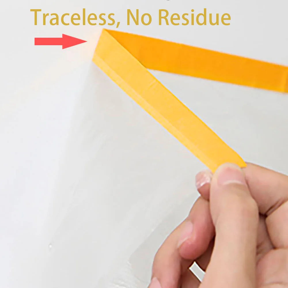 Tape and Drape, Pre-Taped Masking Film, Paint Adhesive Protective Film Roll for Covering Skirting, Frames, Cars and Auto Body