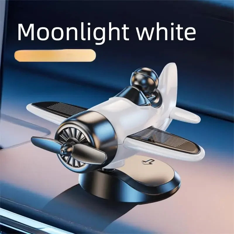 Solar Spinning Airplane Ornament for Car Center Console
