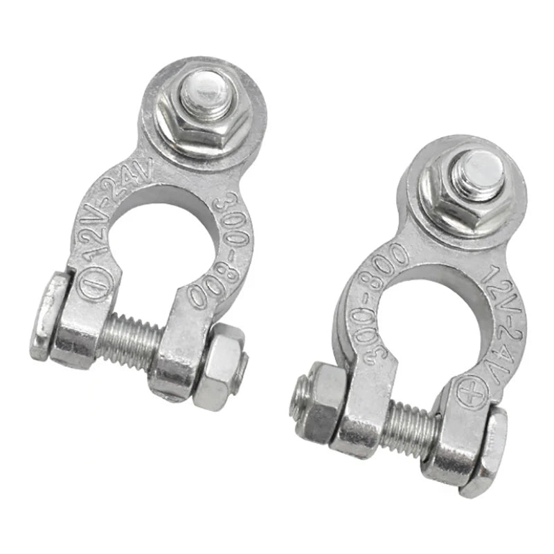 1 Pair Battery Terminal Clamp Zinc Alloy Positive & Negative Pole Auto Car Screw Connector Car Battery Terminal Clamp