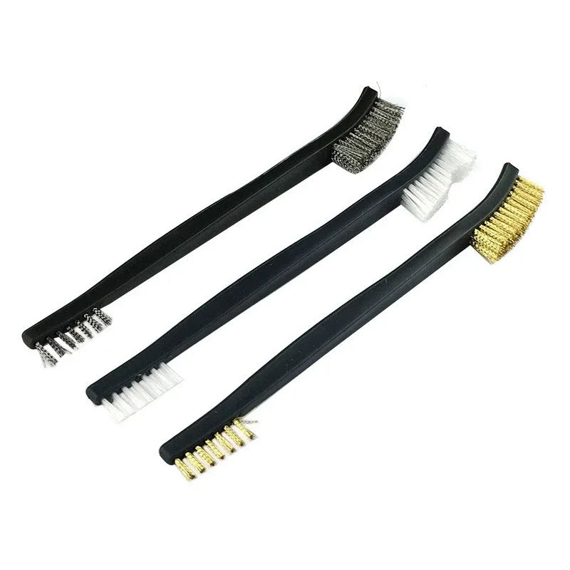 Double-End Mini Wire Brush Set – Stainless Steel, Brass & Nylon