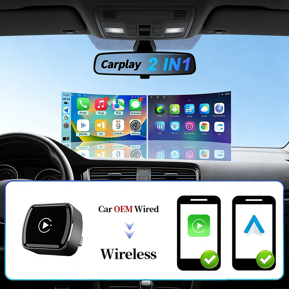 Wireless CarPlay Adapter 2026 - iOS & Android Auto Plug & Play - image 2
