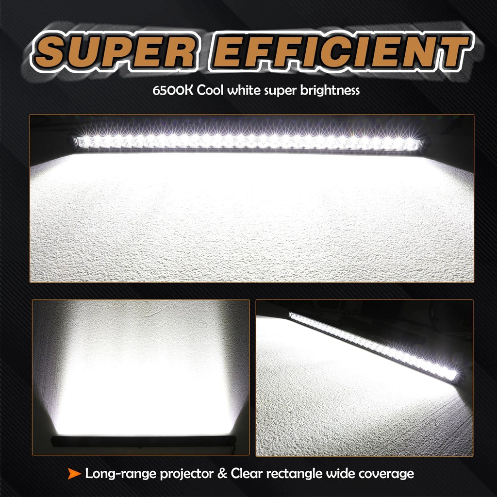 For Chevy Silverado 1500 Mesh Grille 30" Single Row LED Light Bar Combo Offroad Driving Lights Ultra Slim Thin LED Light Bar 4WD