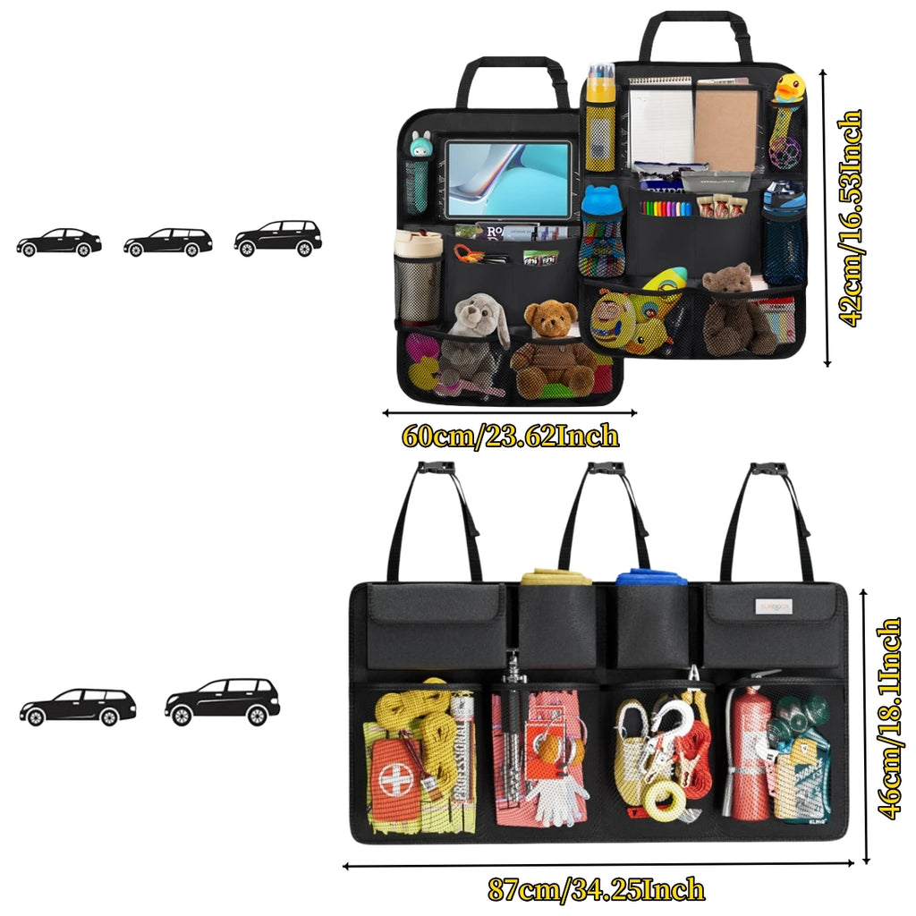 Car Organizer Backseat Hanging Organizer Kit With Large Storage Bag Super Capacity Trunk Organizer For SUV Truck Van Save Space