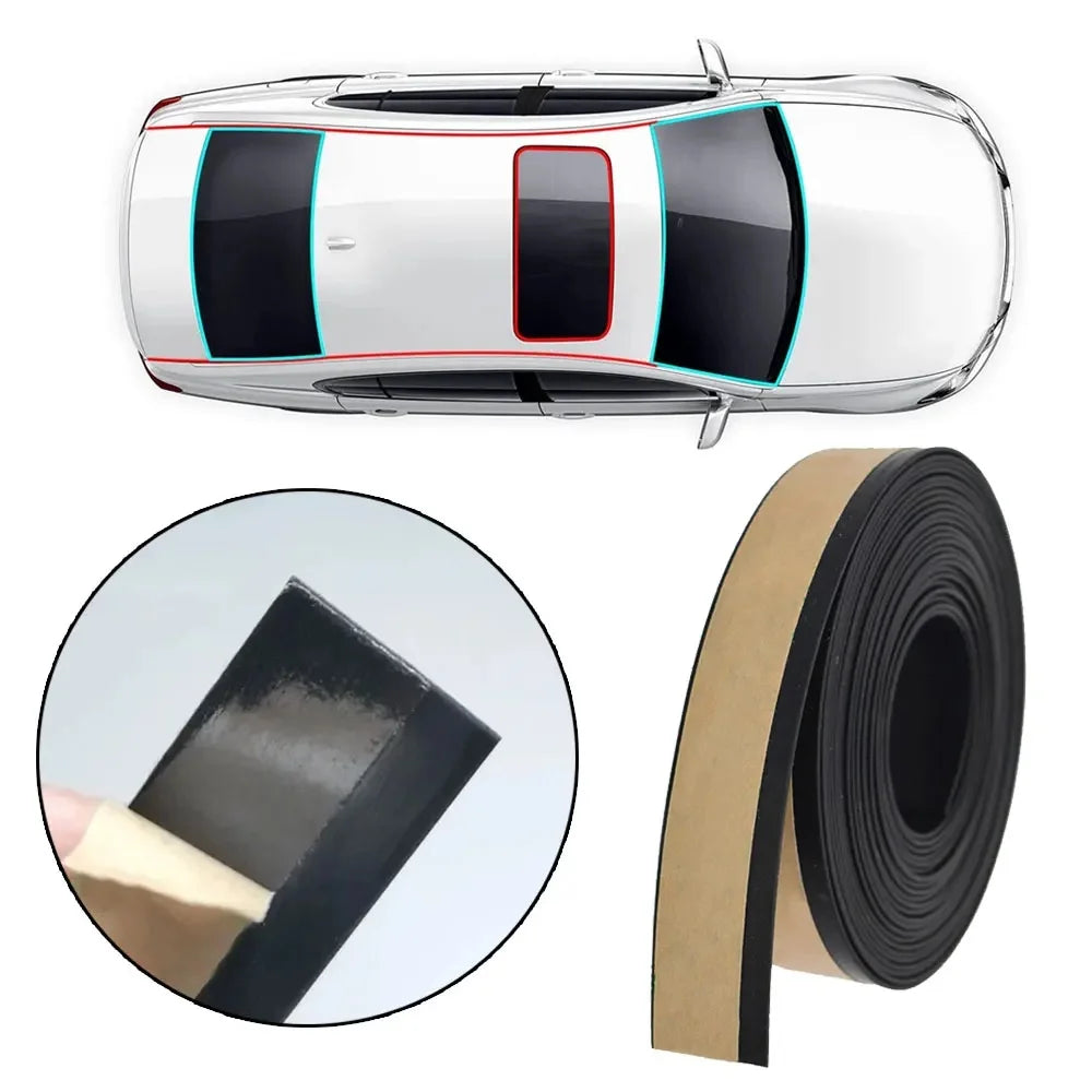 Car window seal strip 4m, waterproof rubber weatherstrip for front and rear glass