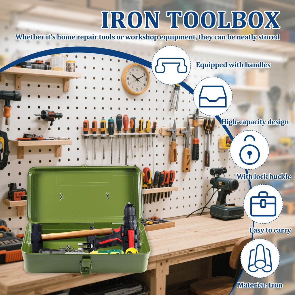 Iron Carrying Case Tool box Hardware Tool Box Organizer Multifunctional Metal Tool Box Electrician Carpenter Workshop Suitcase