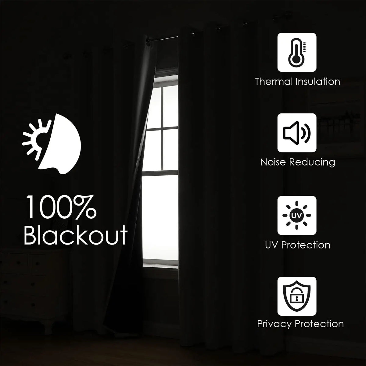 Eyelet Thermal Blackout Curtains – 100% Light Blocking