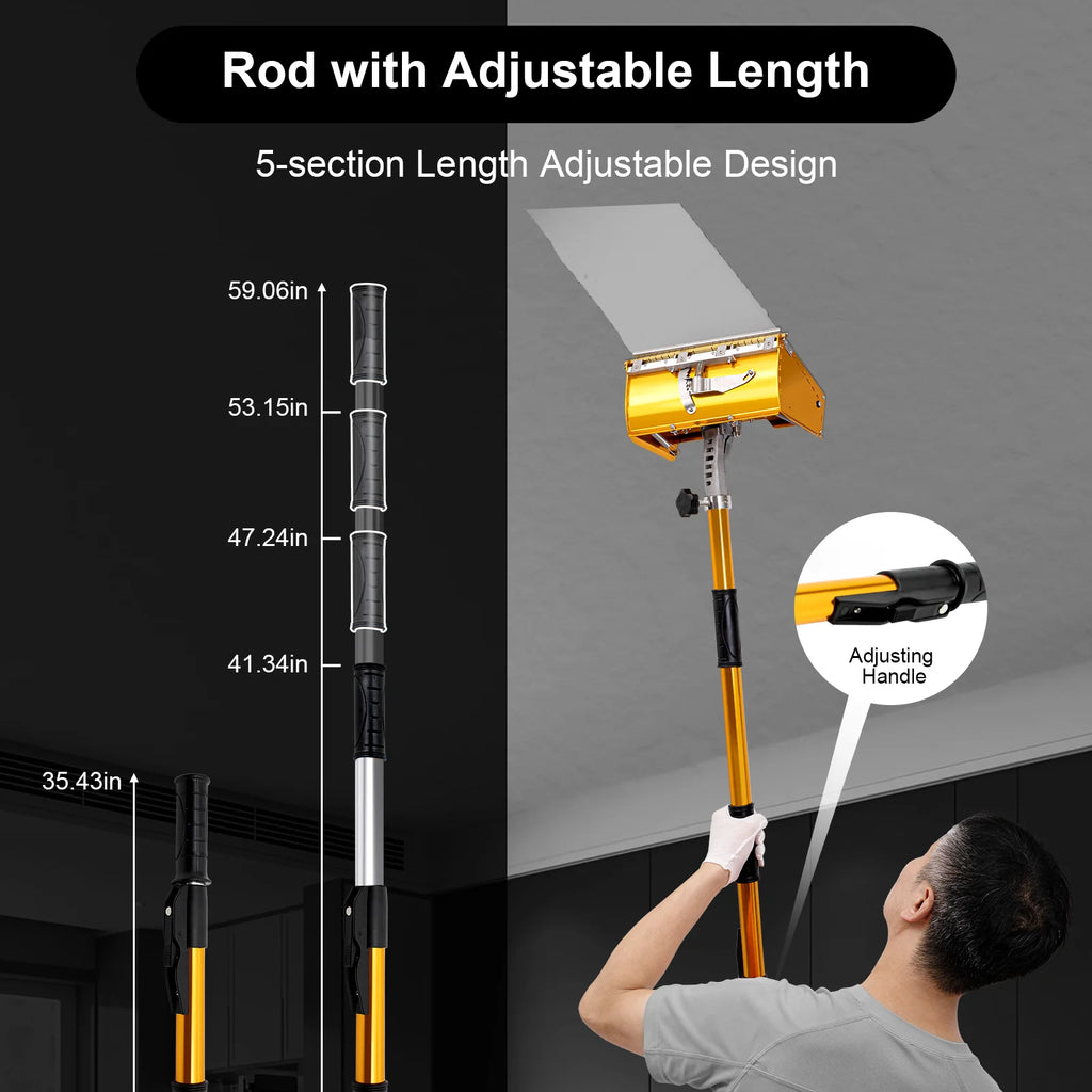 Drywall flat finishing box, 5 gear adjustable skimming tool for walls and ceilings