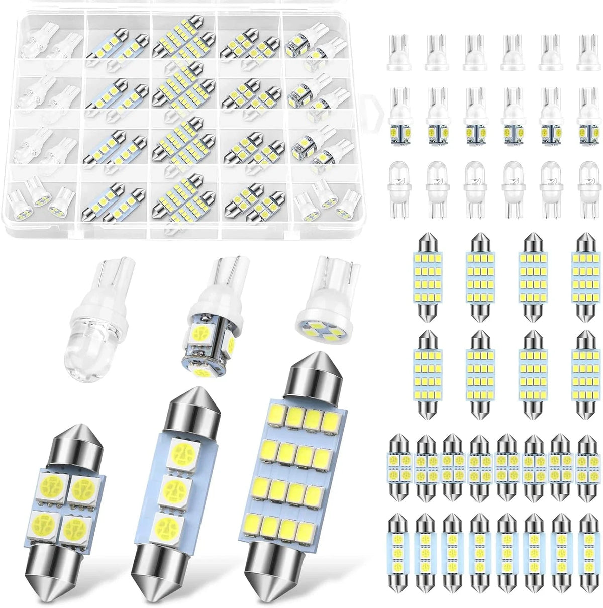 42pcs LED Car Interior Light Kit - 12V Hardwired, No Battery Required