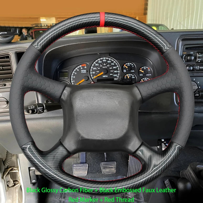 Black Faux Leather Steering Wheel Cover for Chevy/GMC Trucks & SUVs - image 19