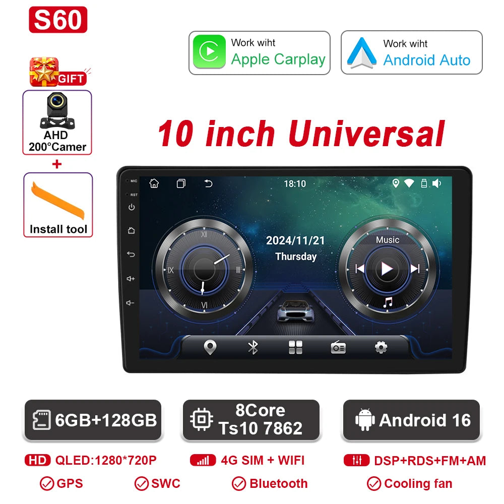 Universal Android Car Stereo with GPS, CarPlay & Bluetooth - image 10